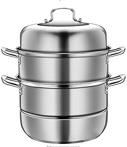 OQHAIR Stainless Steel Steamer, Induction Hob Steamer Multi Veg Cooker Stainless Steel Pot Pan Set with Lid