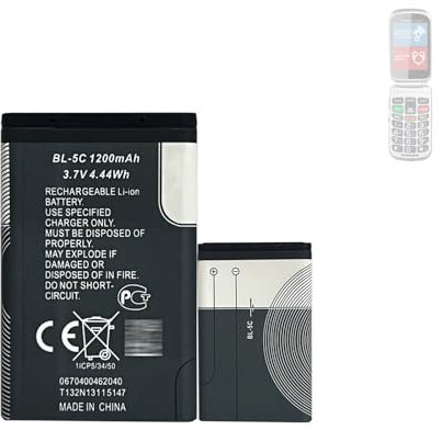 Batteria di ricambio BIGFP600AB compatibile con Brondi Stone, Jolly, Clock, Surpervoice, Home, SEMPLICE, Sport, Radio, FEDELE, Gentile, Eros, Brondi Window+ Equivalente a BL - 5C