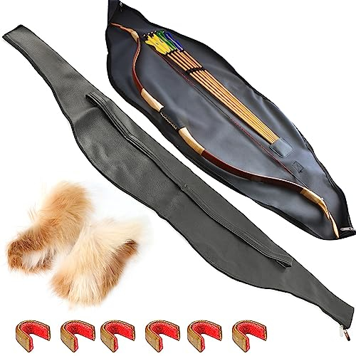 limaity Traditionelle Bogentasche 60 Zoll Longbow Case Tasche Pfeil Köcher Set für Longbow oder Recurve Bogen Pferd Bogen Rucksack Fall Verstellbare Träger (Schwarz)