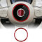 KUNGKIC Fibra di carbonio Auto Volante Copertura Adesivi Volante Marcatura Centrale Anello Esterno Decorativo Interno Compatibile con FIAT 500 Abarth 595 2008-2023 Accessori Rosso