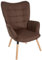 CLP Relaxsessel Garding I Komfortabler Polstersessel Mit Stoff-Bezug, Farbe:braun
