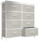 MYHMCT Chest of Drawers, 8 Fabric Drawers, Bedroom Storage, Storage Organizer Unit for Bedroom Living Room Hallway, Dresser, Easy Pull Fabric Bins, Wooden Top and Metal Frame (Light Grey)