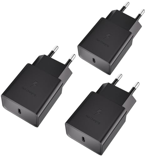 USB C Ladegerät Stecker (3 Stücke), 15W Schnellladegerät Typ C Handy Netzteil, Ladeadapter für Samsung Galaxy A54 A53 A34 A33 A14 A13 5g M54 M53 M34 M33 M14 M13 5g A70 A52 M52 M51 FE Ultra Plus