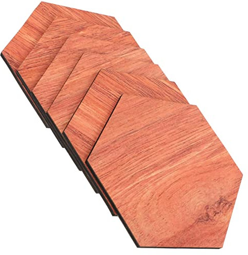 6St Sechseckiger Wandaufkleber Wohnkultur Bodendekor hölzernes Hexagon-Dekor Sechskant-Wandpaneel Haushalt Kunsthandwerk dekorative Wand schmücken Kind Sechseckiges Brett Linde