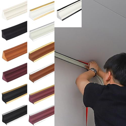 IGTOPS Moldura flexible de 5 m, autoadhesiva, para techo, triángulo, PVC, borde de pared, borde de azulejos para bordes de pared, 38 x 26 mm (opalino)