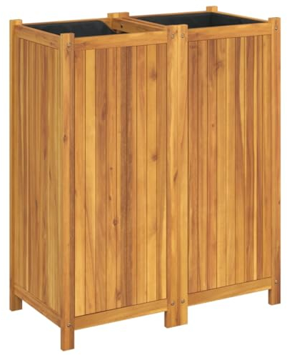 vidaXL Pflanzkübel mit Einlage 84x42x100 cm Massivholz Akazie