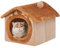 Jiupety Katzenhaus Indoor mit süßen Bärenohren, Katzenhöhle Warm für Katze und Welpen, Größe S Cat House mit Dach, Brown Bear