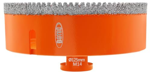 BGTEC Foret Diamant Trépan Carrelage-125mm avec filetage M14 pour forage porcelaine,céramique,carrelage,granit,marbre, pierre