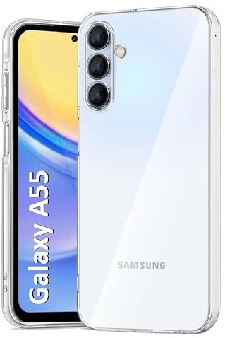 Cyber-Tech Clear Case for Samsung Galaxy A55 5G, Non-Yellowing Shockproof Protective Phone Cover, Anti-Scratch Transparent (Clear)