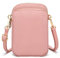 DuoLmi Damen Umhängetasche Klein, Crossbody Tasche, Nylon Handy Mini-Tasche, Multifunktionale Handytasche, Handytasche zum Umhängen, Rosa, 7.1 Zoll
