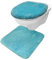 Brandsseller WC-Set 2-Teilig WC-Vorleger 50x50 cm WC Deckelbezug 38x48 cm aus weichem Mikrofaserstoff rutschfeste-Tuerkis
