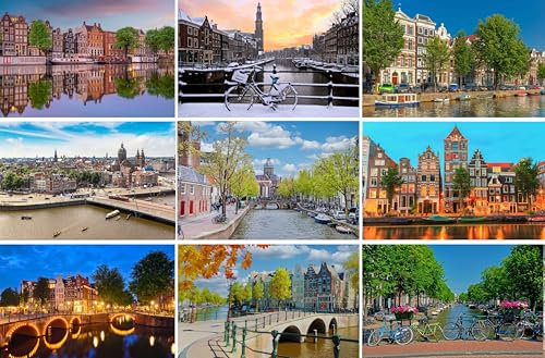 Postkarten-Set Amsterdam: 9 einzelne Karten (Grußkarten) - Motive: Verschiedene Fotos aus Amsterdam (Niederlande/Holland) - Fotos/Bilder/Souvenirs