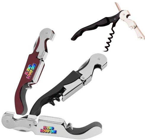 CAVATAPPI PROFESSIONALE PER VINO TAPPI IN SUGHERO APRIBOTTIGLIE CON CORONA E COLTELLINO PERSONALIZZABILE CON LOGO E SCRITTE STAMPA A COLORI GADGET PROMOZIONALE PER BAR RISTORANTI PUB (50)