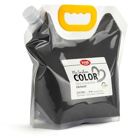 Viva Decor My Emotion Color 2,6 Liter - Entspannte Gemütlichkeit - Anthrazit Wandfarbe & Deckenfarbe, Hohe Deckkraft, Geruchsneutral &Tropfarm. Innenfarbe für Wohnzimmer, Kinder- & Schlafzimmer