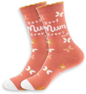 HOX Boofle Ladies Woven Socks – Soft & Cozy Novelty Gift Socks for Women – One Size Fits All - Mum