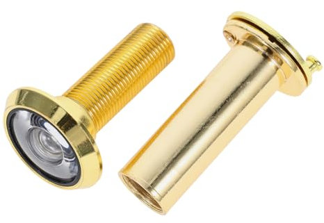 DIYEAH Wide Angle Peephole for Door Security Door Cat-Eye Door Viewer Peephole with Cover Door Viewer Peephole Large Eye Hole for Front Door Blink Doorbell Mount Glass Golden