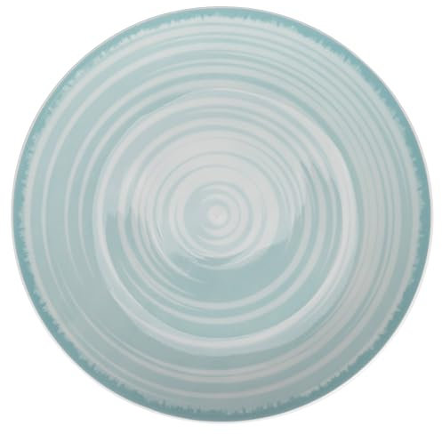 Lot de 6 assiettes plates en porcelaine Ø 27 cm, Baita Acqua