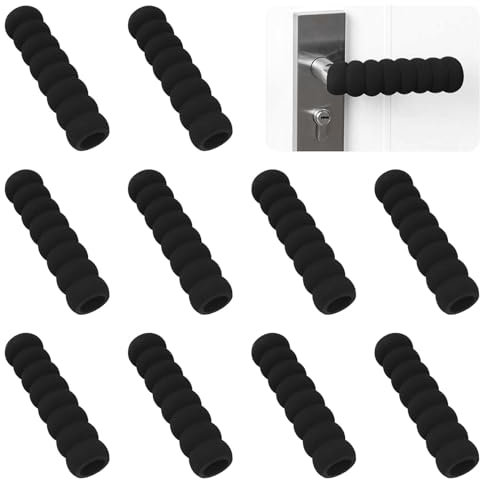 UFURMATE Lot de 10 housses de poignée de porte en mousse EVA souple, anti-collision, pour le printemps et l'été (noir)