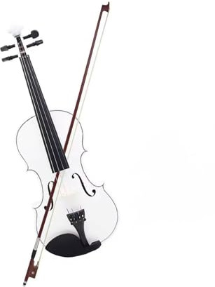 Violine für Erwachsene, 4/4, Vintage, mattes Fichtenholz, für Erwachsene, mit Zubehör, für Anfänger, Geige (weiß)