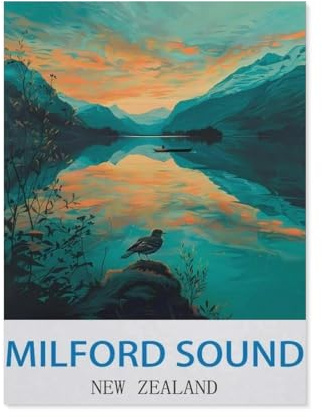 Milford Sound New Zealand，Puzzle 1000 Pieces of Paper Puzzles Suitable for Adults Children Families Stress Relief Puzzle Games（38x52CM）-CI74