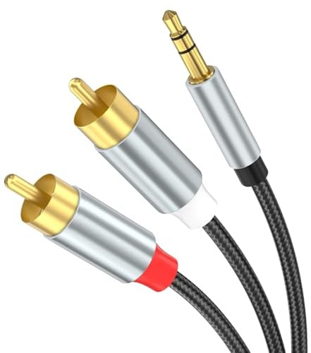 Klinke auf Cinch Kabel 3,5mm,Audio Aux 3,5mm Klinke zu 2 Chinch RCA Y(3m) | Cinch auf Klinke Kabel für TV, PC, Handy, MP3-Player, Lautsprecher, Heimkino, Autoradio, Verstärker, Soundbar usw
