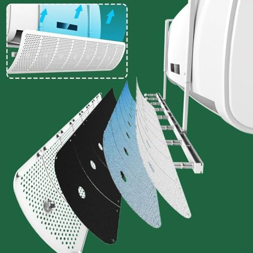 Cache-pot d'échappement mural pour climatiseur avec 8 lames réglables pour une circulation optimale de l'air (filtre coton)