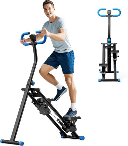 Verbesserte Stepper und Steigmaschine mit 3-stufiger Höhenverstellung einem Ellipsentrainer LCD-Display klappbarem tragbarem Design sowie verstellbaren Handläufen für Home Gym Übung