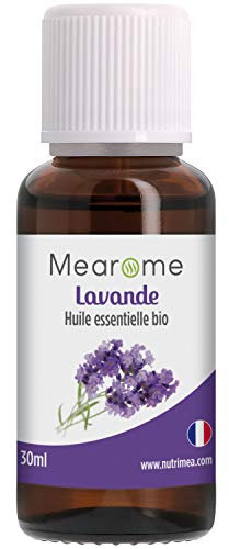 Huile Essentielle de LAVANDE VRAIE BIO - Lavandula Angustifolia - Distillée en FRANCE - Mearome - 30 ml - 100% Pure et Naturelle, HEBBD, HECT