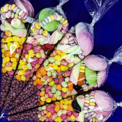 Pre Filled Millions Sweet Cones Colours Kids Party Bags Children's Birthday (60, Purple (Blackcurrant))