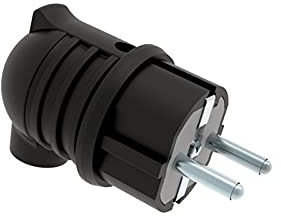 AW-Tools Schuko Gummistecker Winkelstecker 16A 230V schwarz