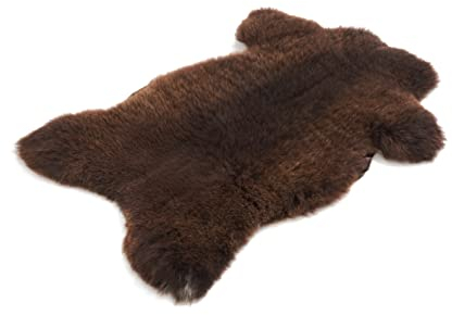Cakla Lammfell Echt 100-110 cm - Schaffell Echt Groß - Fellteppich Braun - Weich und Flauschig - Fell für Stühle und Sofa - Natürliche Lammfell Teppich Wohnzimmer - Deko Schafsfell Felle