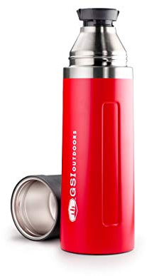 GSI Outdoors Glacier Vacuum Bottle Thermoskanne, Rot (Red), 1 L