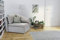 DOMO. collection Tiny Sofa Delta, kompaktes Schlafsofa, Schlafsessel, Schlafcouch Gästebett, Tiny Couch, Ecksessel, 116 x 81 x 83 cm (BxTxH), grau
