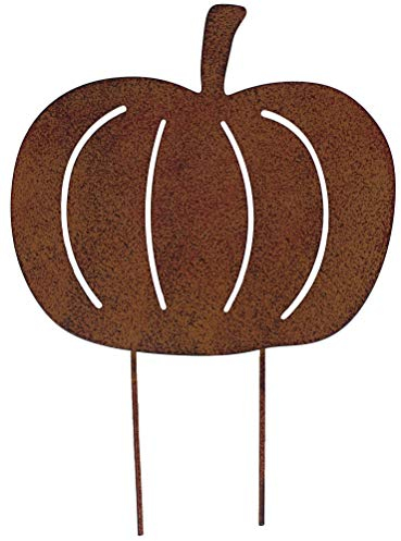 B2S BACK2SEASON Metall Stecker Kürbis Rost Beetstecker Deko Erntedank Halloween Gartenstecker Gartendekoration Herbst