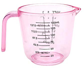 Livecitys 150/300 / 600ml Griff Messbecher Wassermilch Eierwaage Becher Messwerkzeug Für Die Küche Rosa 150 ml