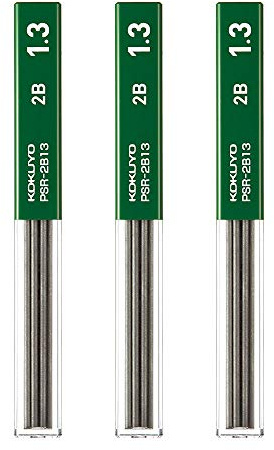 KOKUYO Lot de 3 mines pour porte-mines 1,3 mm 2B (PSR-2B13-1P) 10 mines (Import Japon)