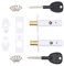 Door Mortice Rack Bolts | White | Pack of 2 + 2 Star Keys