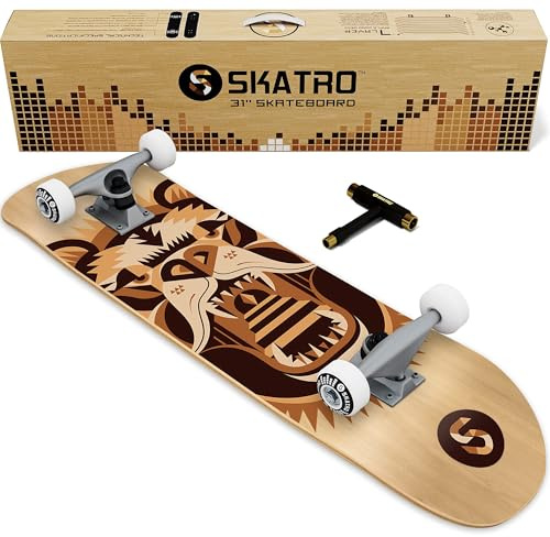 SKATRO - Pro Skateboard, 78,7 cm, komplettes Skateboard, Alter: Erwachsene, Jungen, Mädchen, Anfänger und Kinder.