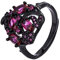 Chengxun Schwarze eingelegte rosafarbene Diamanten, verstellbare Ringe für Frauen, einfacher Zweig, Blumen-Ring, Kupfer, Diamant