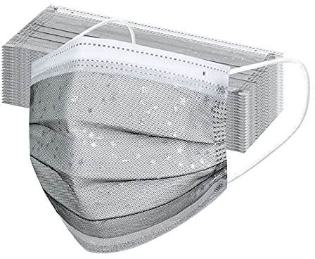 Longra 10 Stück Einweg Mundschutz Erwachsene Mode Mesh Spitze Festlich Mund Nasenschutz Karneval Fasching 4 lagig Glitzermasken Pailletten Maske MNS für Club Abend Cocktail Party Wedding
