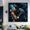 Tableaux de décoration d'œuvres d'art modernes femme africaine jouer au perroquet impressions sur toile art mural photos abstraites décor de salon 70x70cm (28x28in) sans cadre