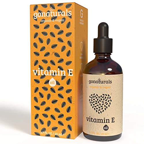GONATURALS Huile Naturelle de Vitamine E - Produit Naturel & Vegan - Vitamine E Naturelle Bio: Anti-Âge, Anti-Acné, et Atténue l'Apparence des Cicatrices - Vitamine E Pure, 50 ML