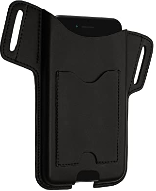 kwmobile Funda para teléfono con Clip para cinturón - XL - 6,7/6,8 - Tamaño Interior 17.2 x 8.4 CM - Funda para Smartphone de Cuero sintético - Negro
