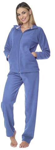 Notti Magiche Arianna - Tuta da Donna Invernale in Pile Operato, con Zip e Tasche su Giacca e Pantalone - Made in Italy (3XL, Celeste)