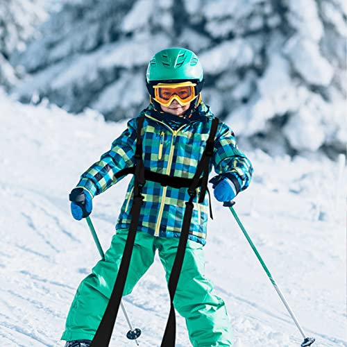 Skigurt für Kinder, Skigurt-Trainer-Rucksack, um Kindern das Sichere Skifahren Beizubringen, Trainingsleinenausrüstung Bereitet Sie auf Den Umgang mit Den Pisten vor(Schwarz)