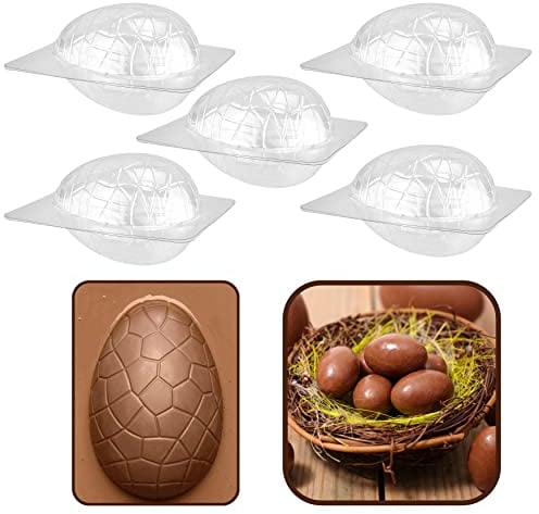 5X Jumbo Easter Egg Shape Moulds- 3D Textured Chocolate Molds, Dinosaur Egg, Plastic Mould BPA-Free, Nonstick Long Lasting Easter Mould Egg Size-16cm