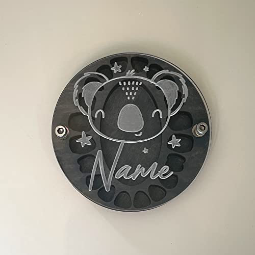 DRYSSON Zahntresor Koala personalisiert Holz Zahndose mit Namen Milchzahn Dose Zahn Zahnfee Milchzahndose für Junge Mädchen Kinder Milchzähne Milchzahnbox