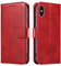 LOLFZ Wallet Case for iPhone XS Max, Vintage Leather Book Case with Card Holder Kickstand Magnetic Closure Flip Case Cover for iPhone XS Max - Red