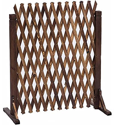 BZJPRFC Brauner erweiterbarer Gartenzaun – Haustiertor, freistehendes Rankgitter for Kletterpflanzen im Freien, dekorative Holzpaneele for Rasen, Balkon und Terrasse im Freien (Size : H150xL210cm)