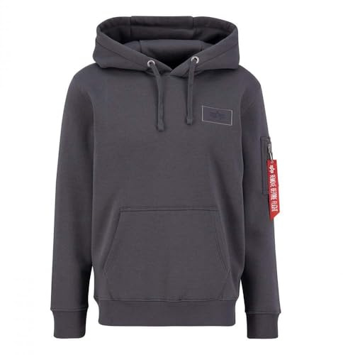 Alpha Industries Back Print Hoody Kapuzensweat für Herren Vintage Grey